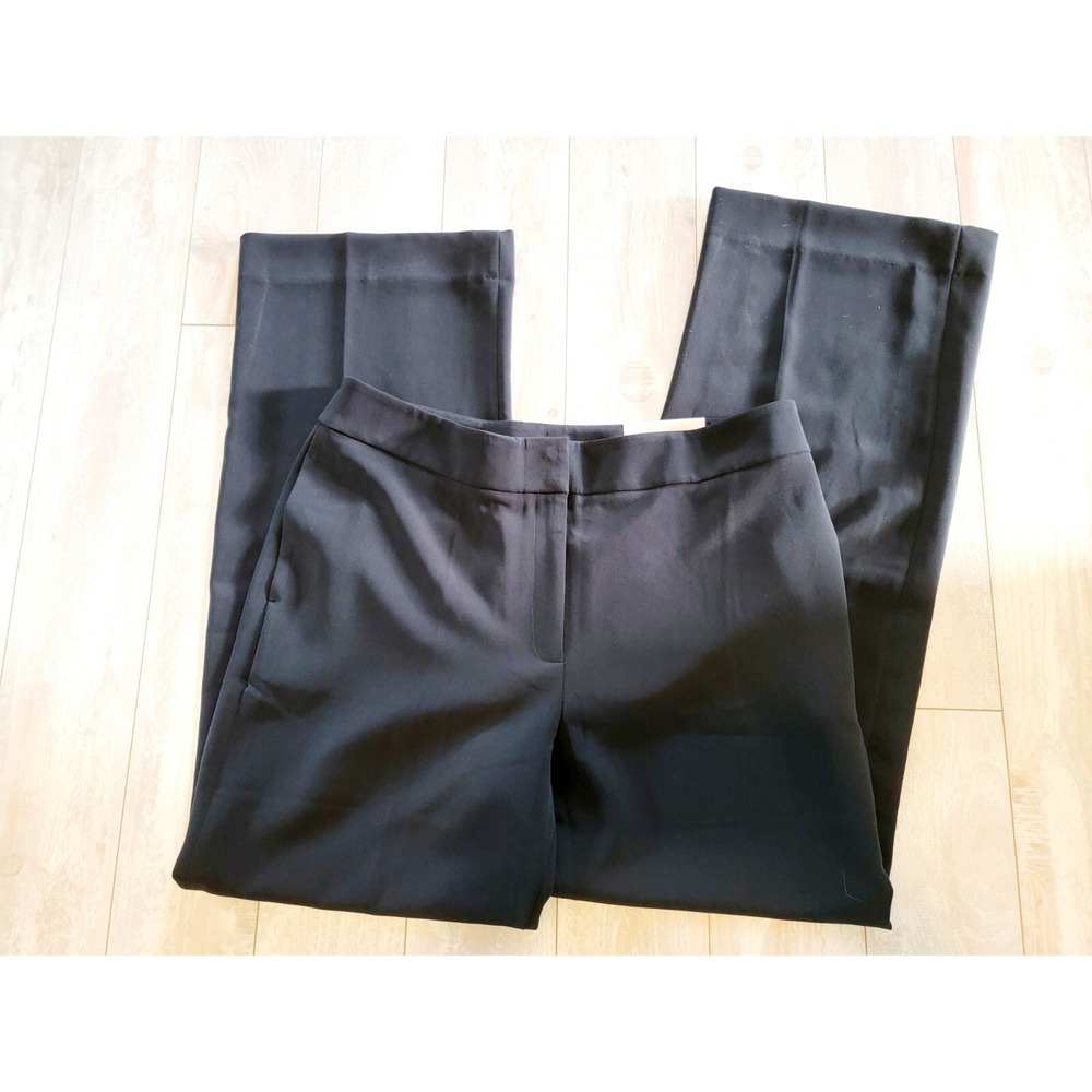 Chico's 2R Dress Pants Pull On Black Pockets Flat Front Wide Leg NWT‎ RV $109